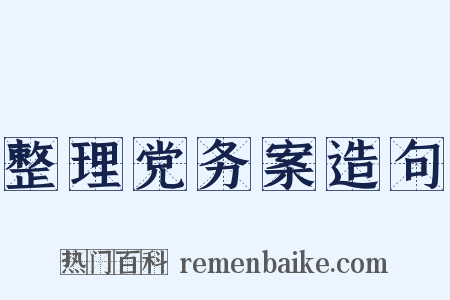 整理党务案造句是什么意思的图片